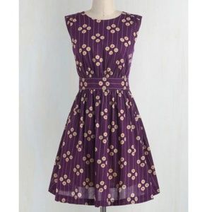 Emily & Fin Too Much Fun Dress, Plum Petunias size XS purple cotton